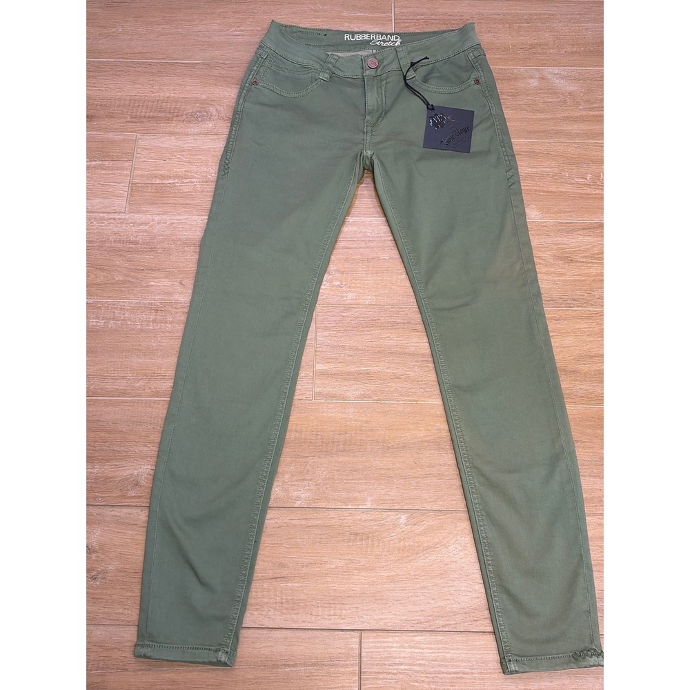 Rose‎ Royce Sarina Skinny Pants Jade Green Rubberband Stretch Size 30 (11-12)